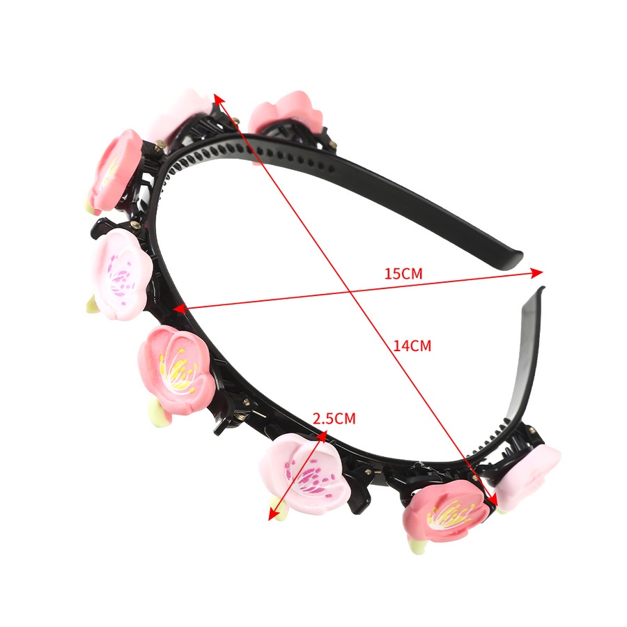 Băng Đô Cài Tóc Bằng Nhựa Đính Hoa Thời Trang Hàn Quốc Cho Nữ