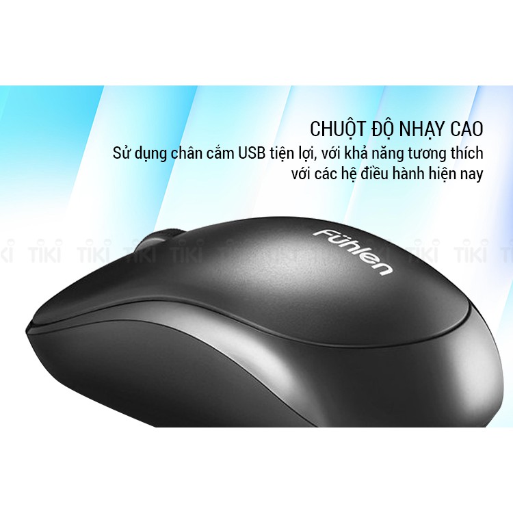 Bộ Bàn Phím và Chuột Không Dây Fuhlen A120G - Hàng Chính Hãng Ninja Bảo hành 12 tháng