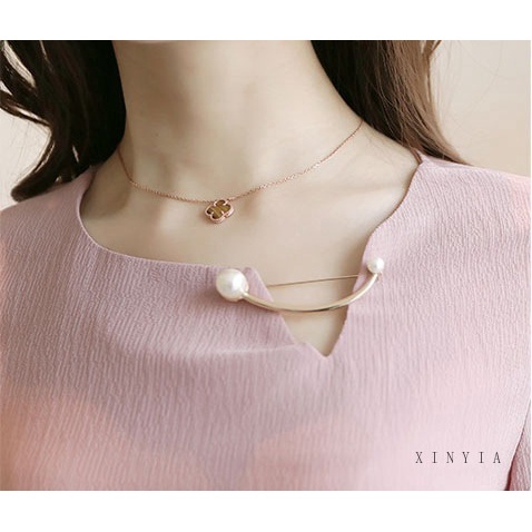 Ghim Cài Áo Đính Ngọc Trai Giả Thời Trang Cho Nữ