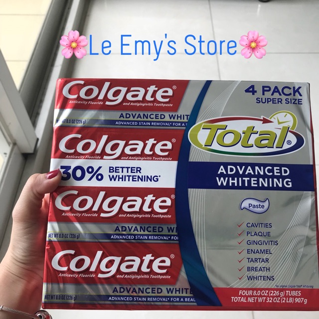 💋Kem Đánh Răng Colgate Total Advanced Whitening Toothpaste 226g trắng răng-thơm miệng💋