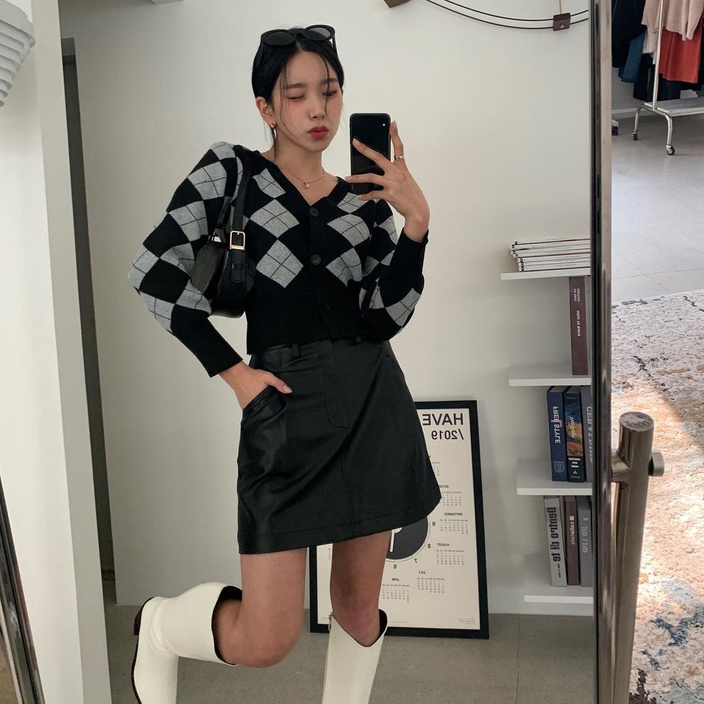Áo khoác cardigan vải dệt kim tay dài thiết kế thanh lịch