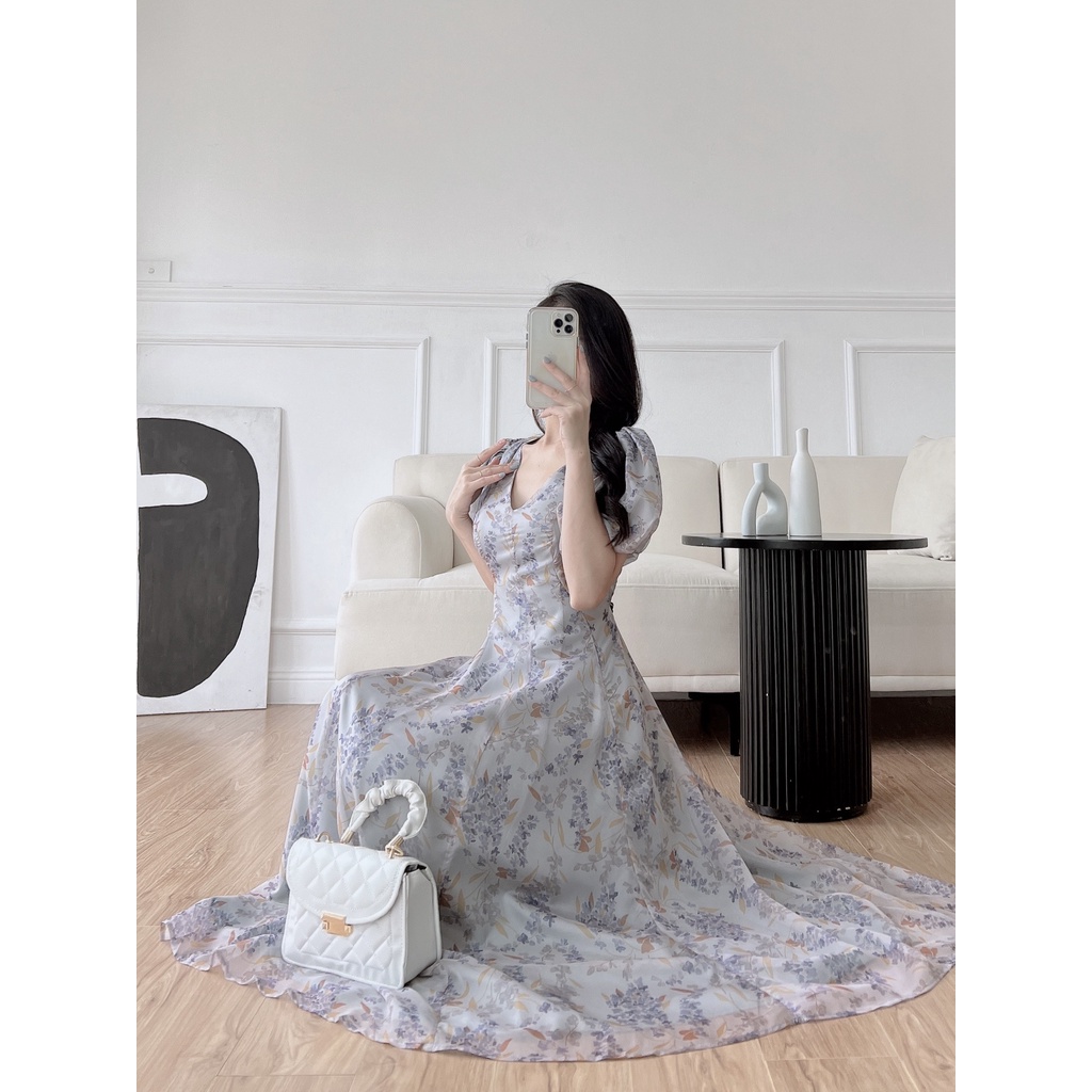 Váy tơ cắt ghép 6 mảnh