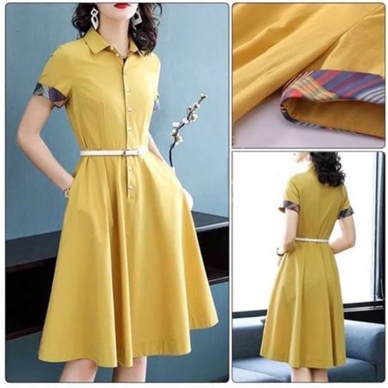 Đầm Váy Nữ Sơ Mi Xòe Thắt Lưng - QA0045 | BigBuy360 - bigbuy360.vn