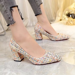 Giày cao gót đế vuông 7cm