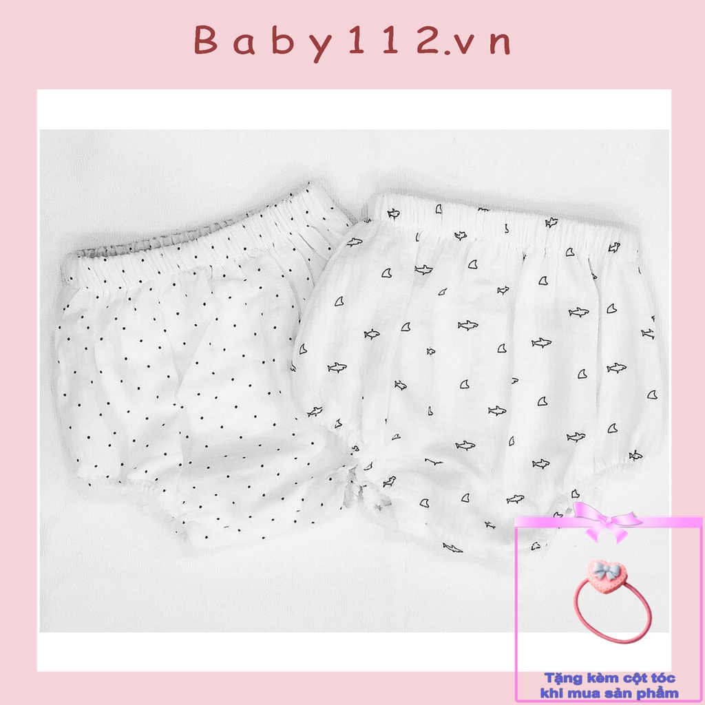 QUẦN BÍ CHO BÉ TRAI, BÉ GÁI chất liệu cotton Muslin 100% cho bé gái từ 6 tháng đến 2 tuổi