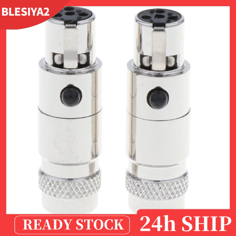 Set 2 Ổ Cắm XLR Mini 4 Chấu Mạ Vàng 1.33in Tiện Dụng