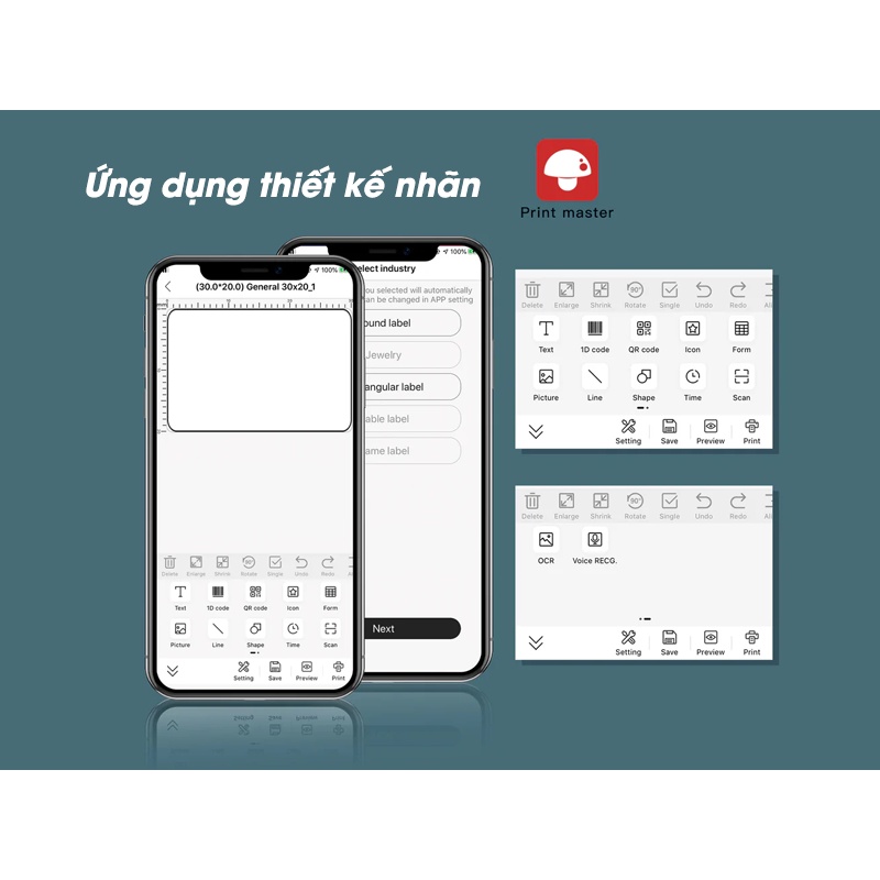 Máy In Nhãn Di Động M110, Bluetooth, In Qua App