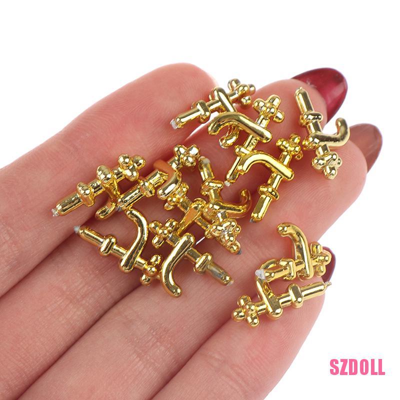 Set 12 Món Đồ Dùng Gồm Bồn Rửa Và Vòi Nước Mini Tỉ Lệ 1:12 Dành Cho Nhà Búp Bê