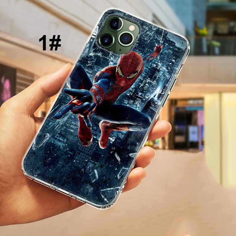 Ốp điện thoại dẻo trong suốt họa tiết Spiderman Marvel độc đáo chống rơi cho IPHONE XR X Xs Max 8 7 6s 6 Plus 5 5s SE 2020 FL115