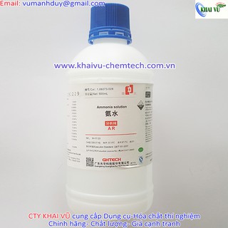 NH3 amoniac NH4OH chai 500ml TINH KHIẾT CAS 1337-21-6 ammonia solution