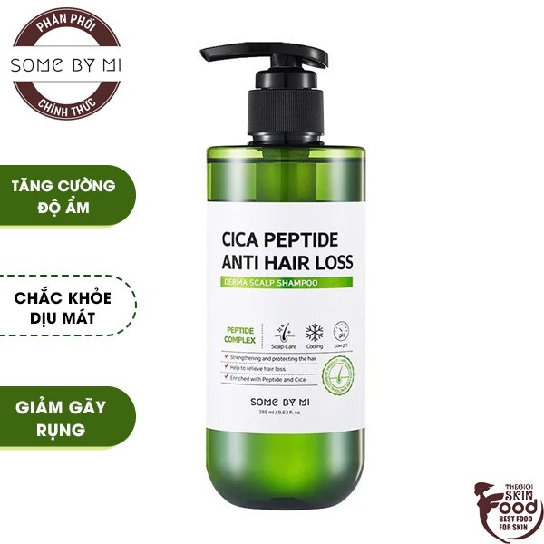 [285ml] Dầu Gội Ngăn Tóc Gãy Rụng Some By Mi Cica Peptide Anti Hair Loss Derma Scalp Shampoo