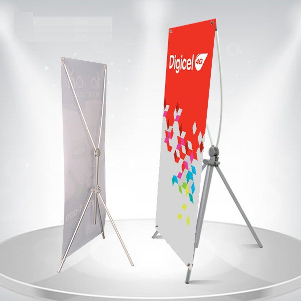 Standee chữ X bằng nhôm điều chỉnh kích thước poster 60x60-80x180cm