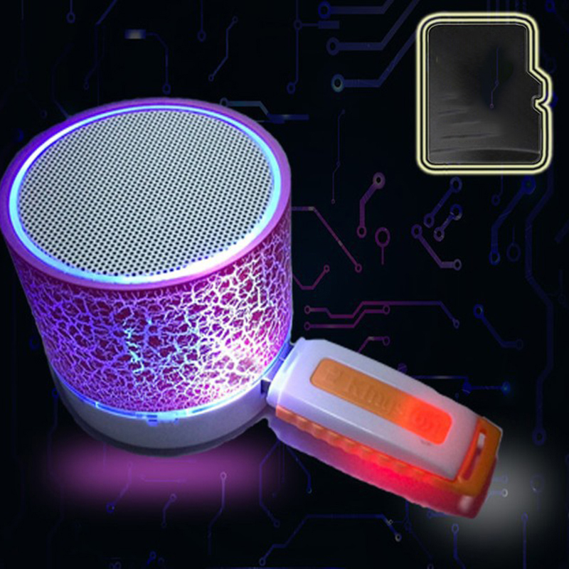 Loa Bluetooth Mini Có Đèn Led Nhiều Màu Hỗ Trợ Giao Diện Usb / Aux / Tf / Fm Thẻ Yiyue