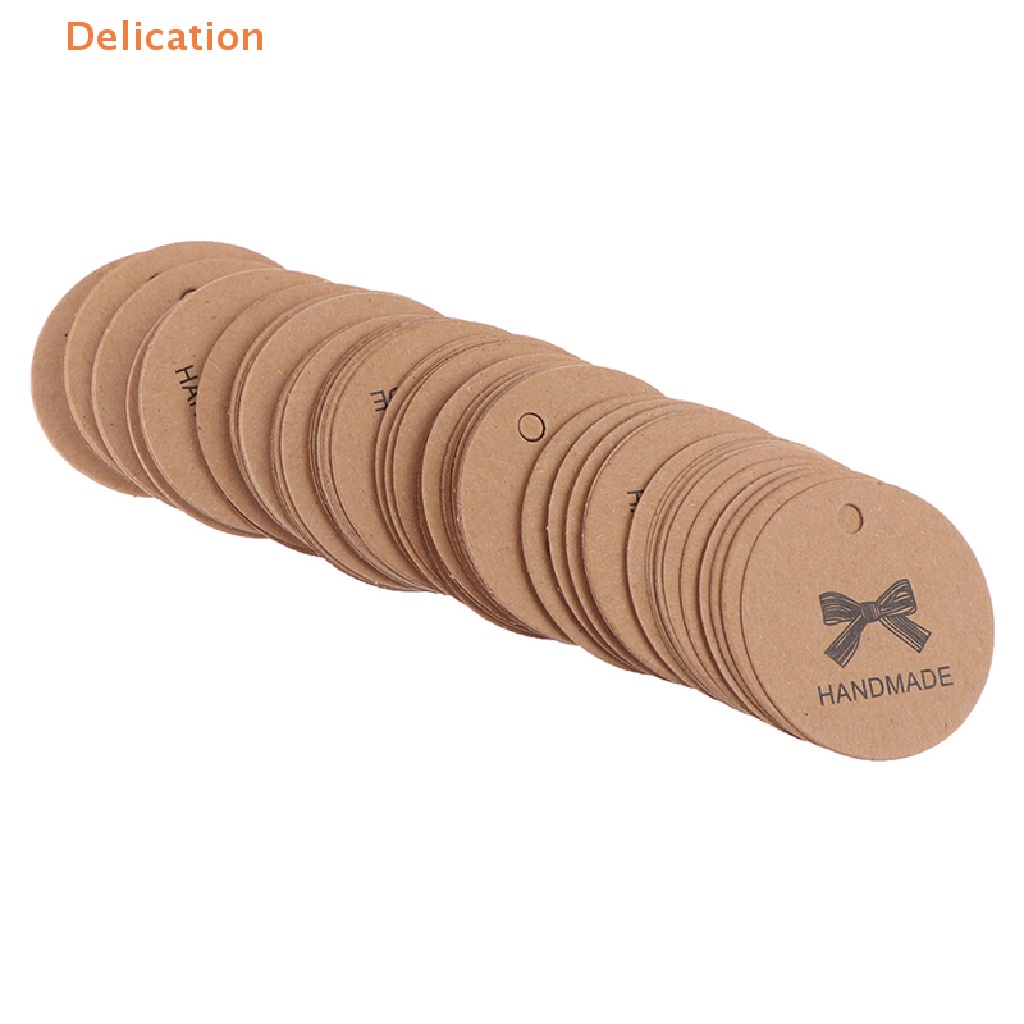 Set 100 Thẻ Giấy Kraft In Họa Tiết Nơ Trang Trí Gói Quà Sinh Nhật / Tiệc Cưới