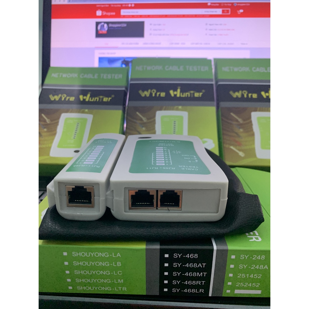 Bộ Test Cáp Mạng 468 -Tặng Kèm Pin, Bao Da- Hàng Chính Hãng- Hộp Kiểm Tra Dây Mạng - RJ45 RJ11