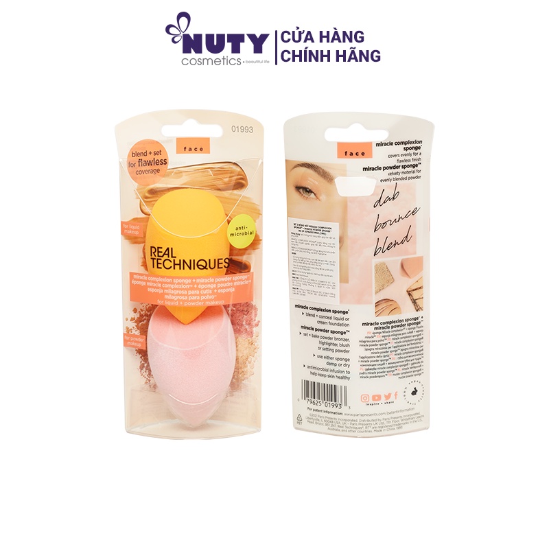 Set 2 Bông Mút Real Techniques Miracle Complexion Sponge® + Miracle Powder Sponge™