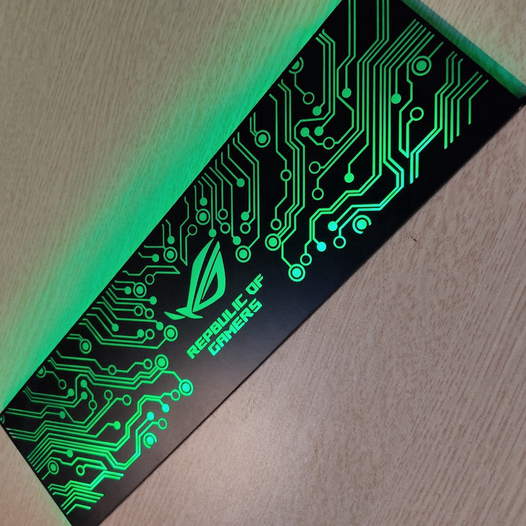 Tấm che nguồn PC Led RGB 5v ARGB logo ROG, đồng bộ màu Hub Coolmoon, hình mạch điện vô cực Coolmoon giá rẻ