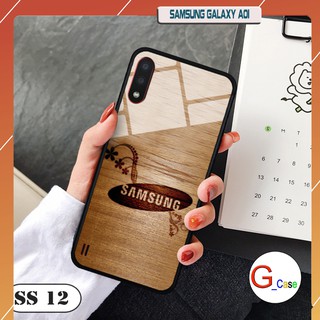 Ốp lưng Samsung A01-lưng kính in logo hãng điện thoại