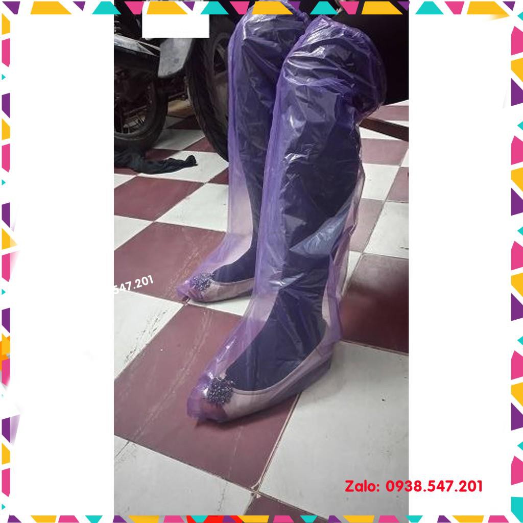 Ủng đi mưa nylon bọc giày chống nước chuyên đi xe máy, đi phượt