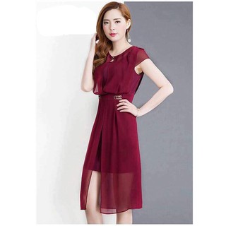 Đầm phối chiffon lót lụa cao cấp
