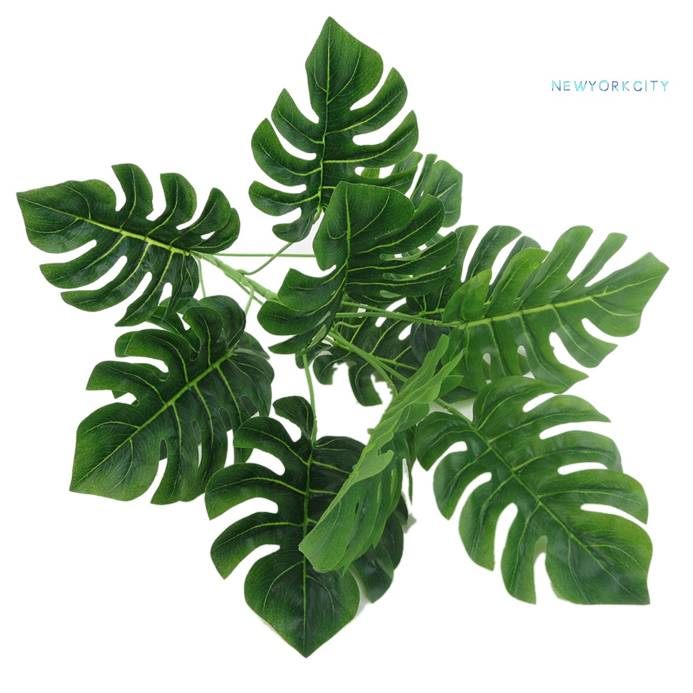 12 Nhánh Lá Xanh Nhân Tạo Trang Trí Bàn Tiệc