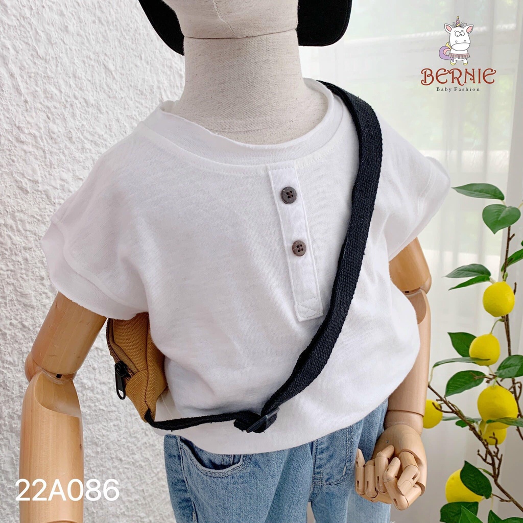 Áo xước cộc tay cổ trụ Bernie cho bé trai bé gái