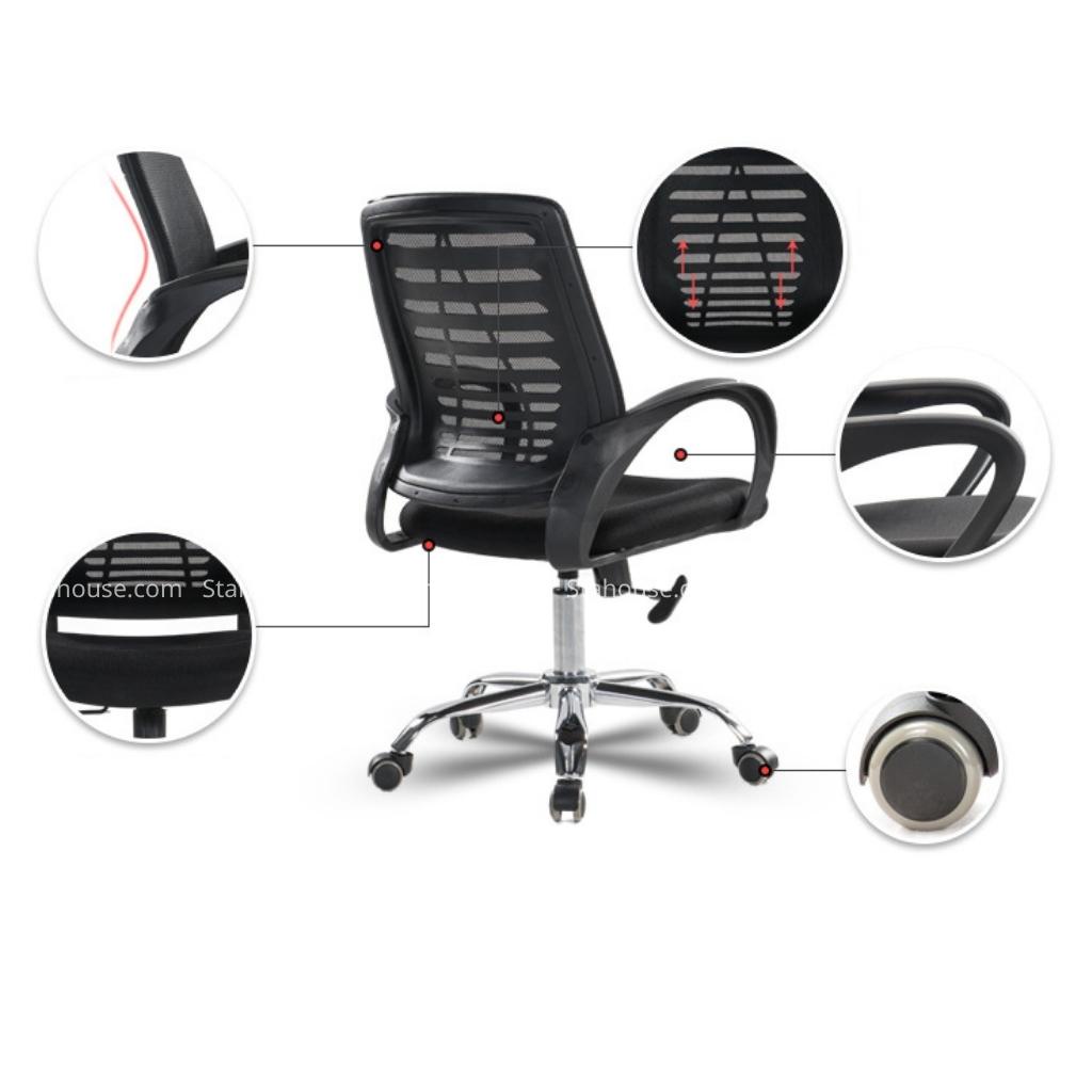 Ghế xoay văn phòng làm việc lưng A khung chắc chắn đệm êm GVP408 Stahouse Official Chair HN