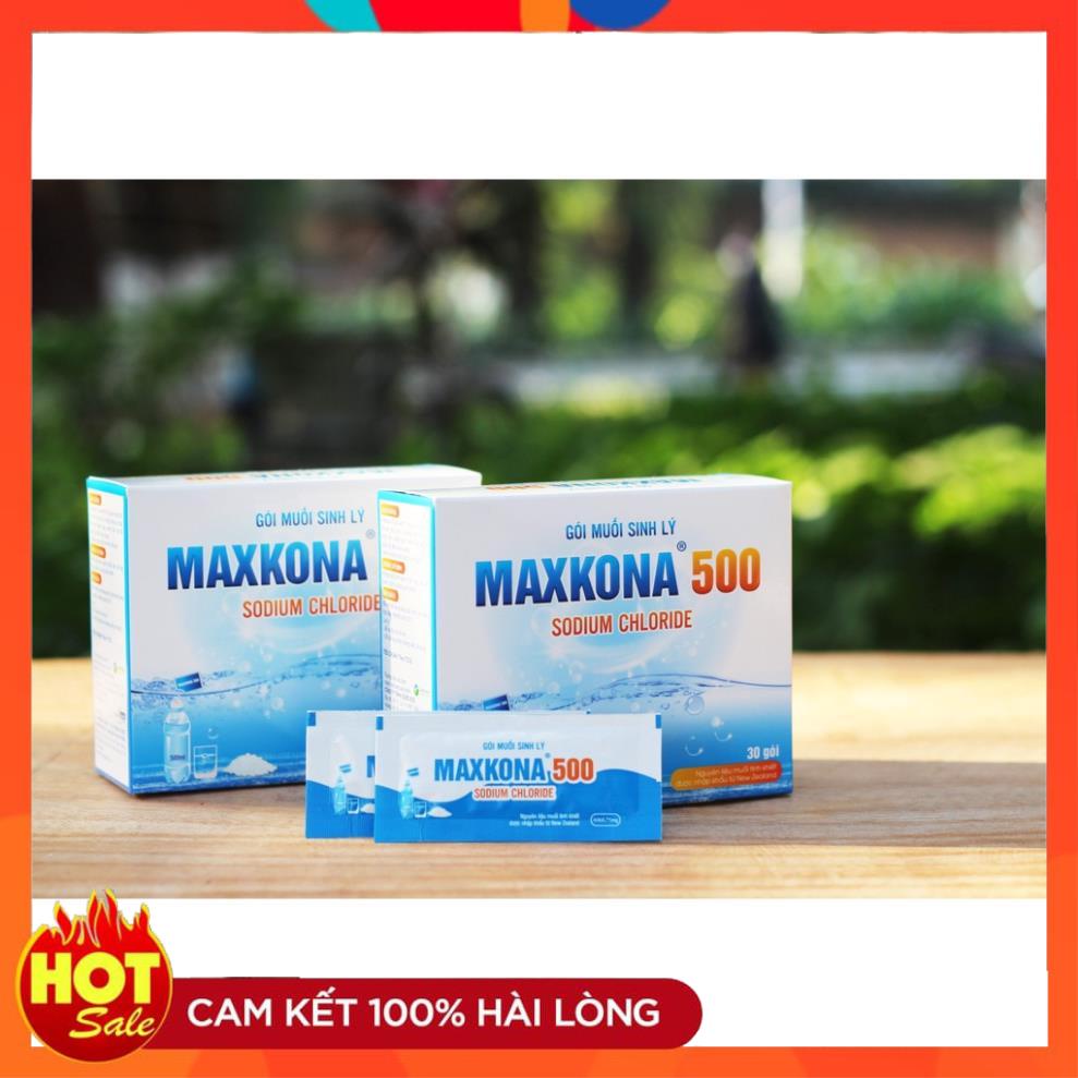 GÓI MUỐI SINH LÝ MAXKONA 500 - Gói pha nước muối sinh lý súc họng, nước muối súc miệng rửa mũi