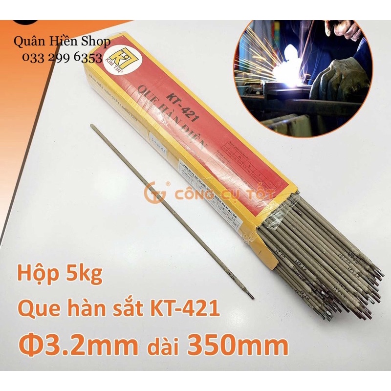 Hộp que hàn sắt Kim Tín KT-421 Φ2.5mm và Φ3.2mm