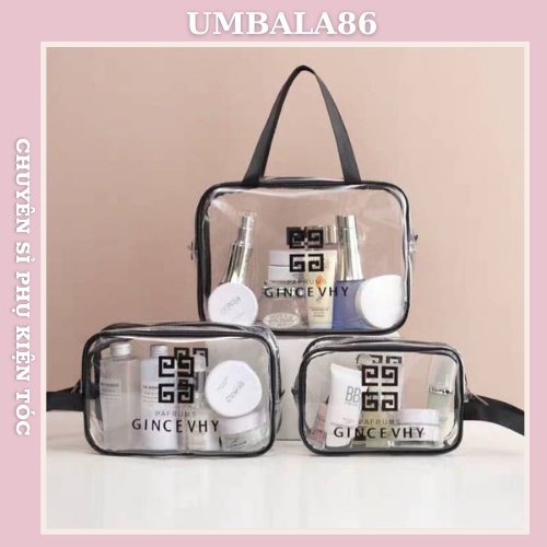 Set 3 túi trong suốt đựng đồ, mỹ phẩm du lịch thời trang [ umbala86 ]