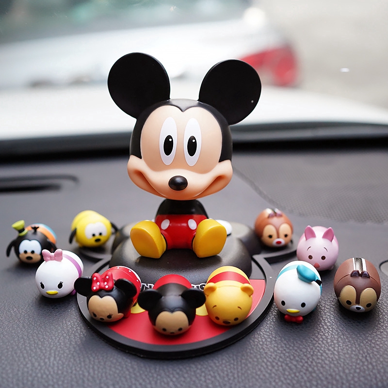Mô Hình Chuột Mickey Minnie Lắc Đầu Trang Trí Bảng Điều Khiển Xe Hơi
