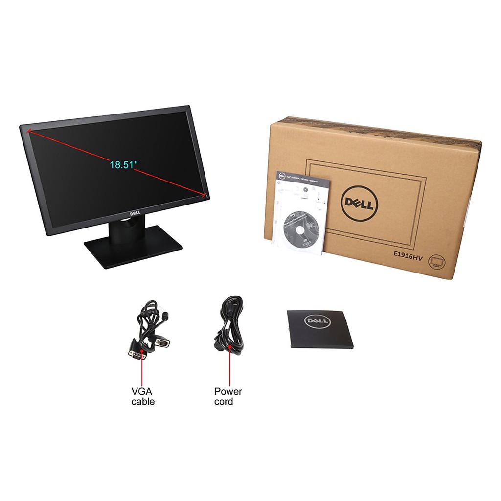 Màn Hình Dell E1916HV 18.5" HD 5ms 60Hz TN - Hàng Chính Hãng | BigBuy360 - bigbuy360.vn