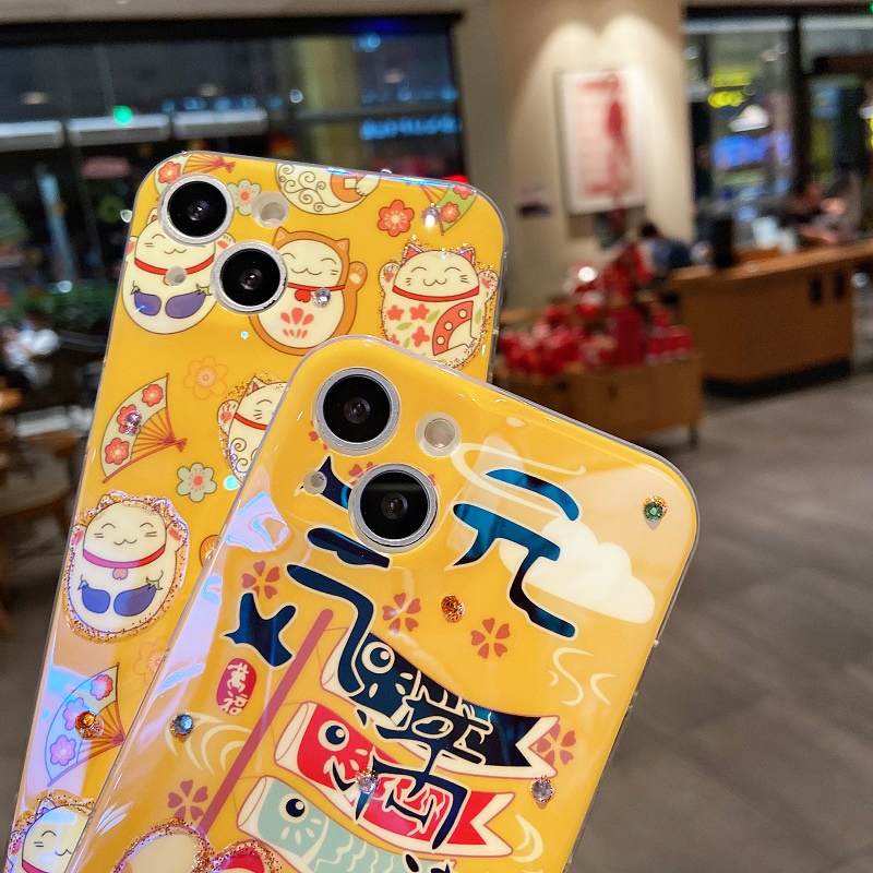 Ốp Điện Thoại Hình Mèo May Mắn Cho Apple iPhone 7 8 Plus X XR Xs 11 12 13 pro max