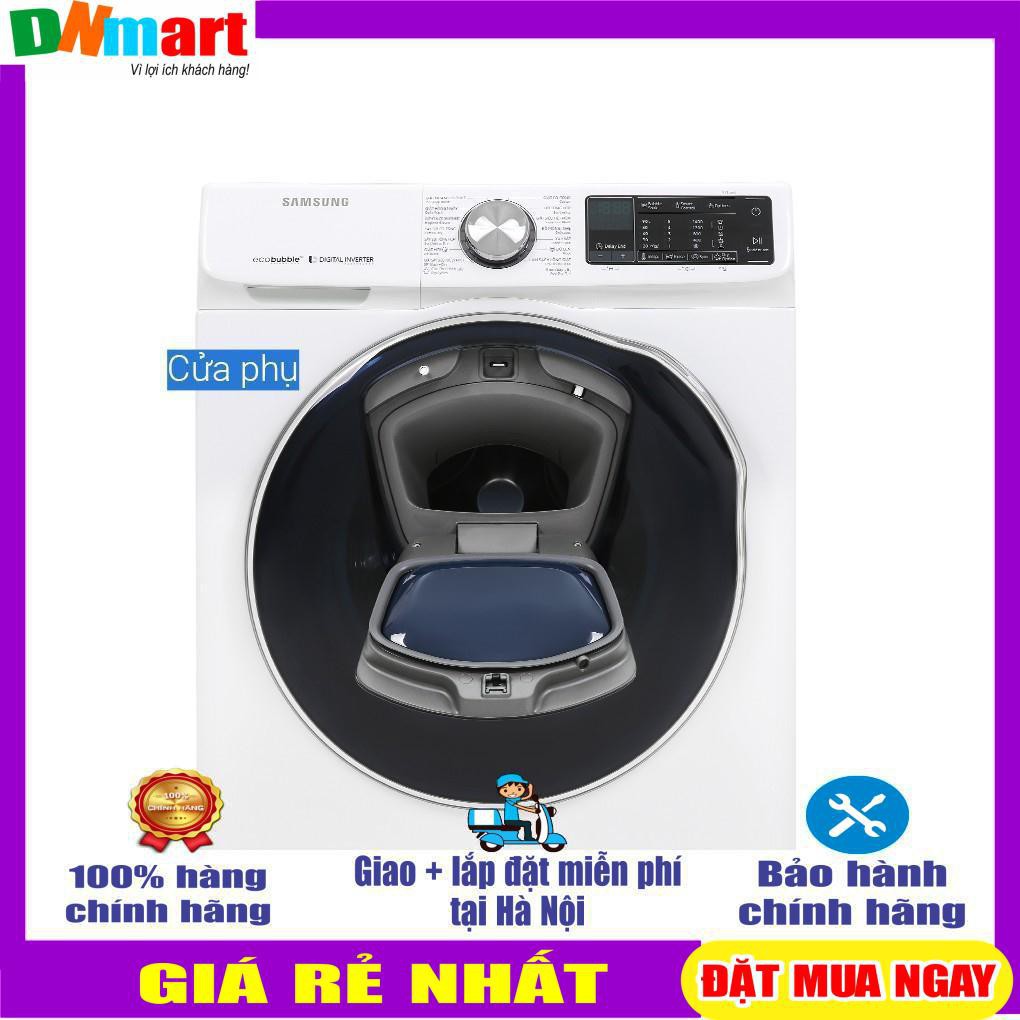 Máy giặt sấy Samsung AddWash Inverter Giặt 10.5 kg - Sấy 7 kg WD10N64FR2W/SV