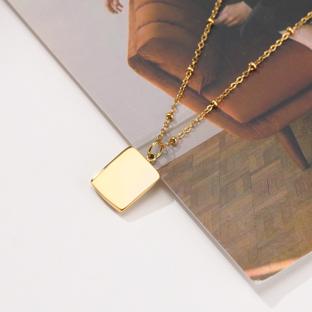 Vnox Vòng cổ Mặt Trăng Tráng Men Màu Vàng Kim Tráng Men