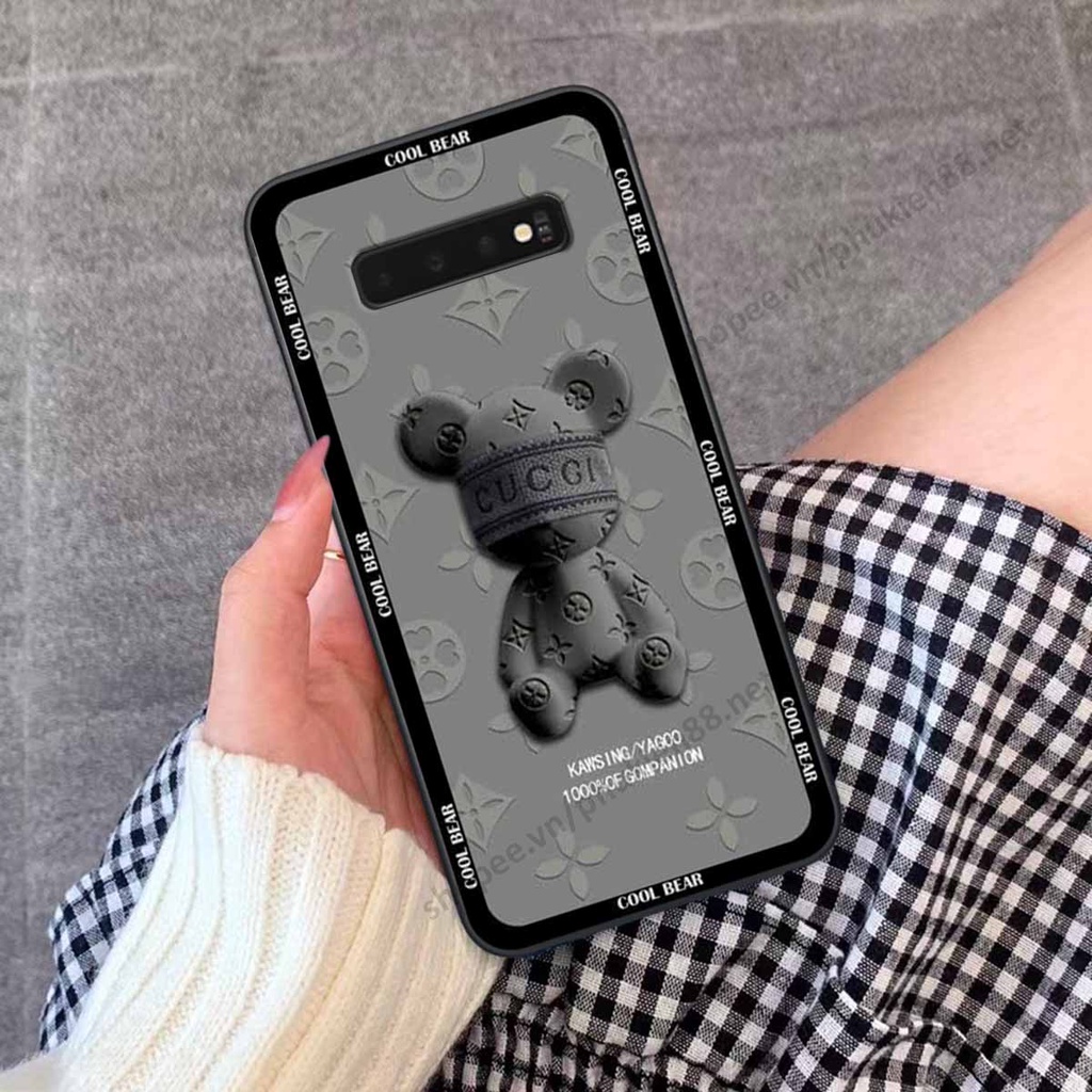 Ốp Samsung S10 / S10 5G / S10 Plus / S10+ bear, k@ws thương hiệu phong cách ốp lưng thời trang cao cấp