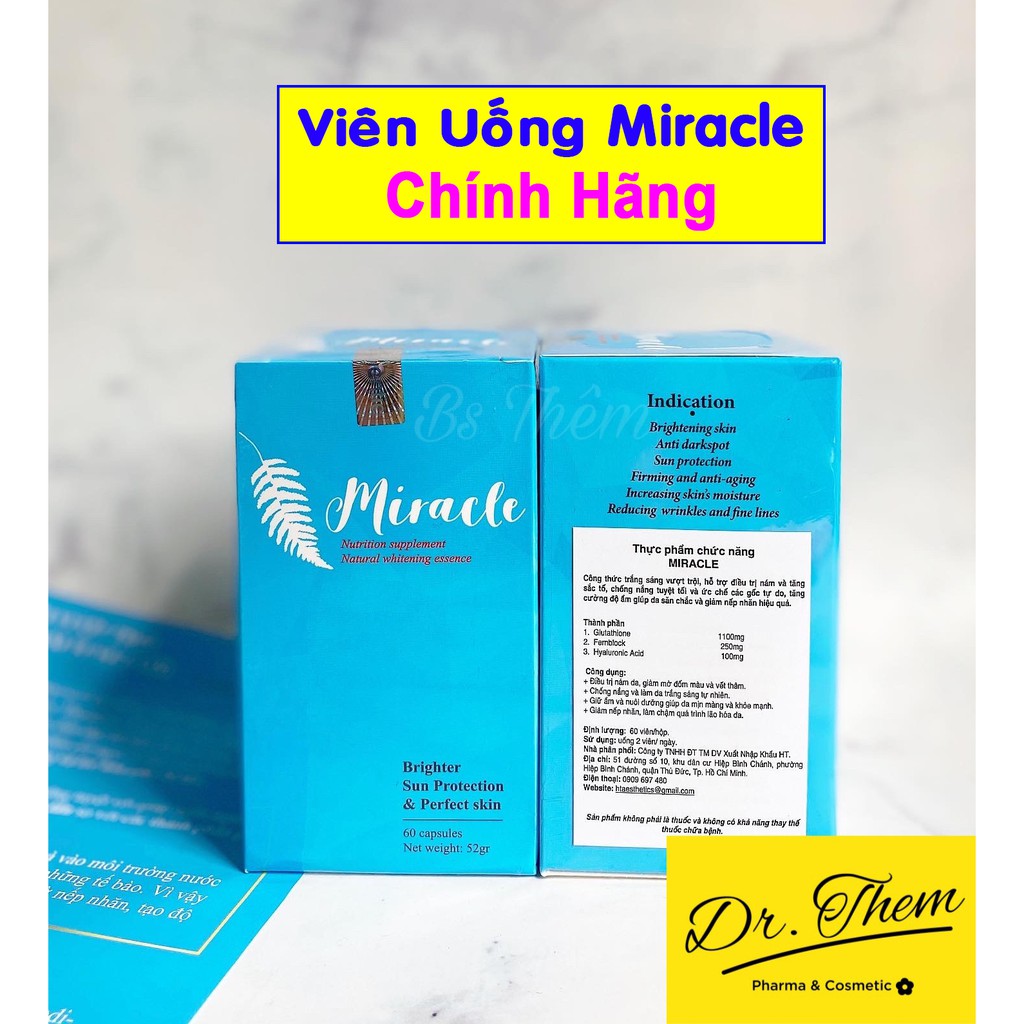 ✅[CHÍNH HÃNG] Miracle Thực Phẩm Chức Năng - Viên Uống Miracle Chống Nắng, Trắng Da, Giảm Thâm Nám Da, Nếp Nhăn