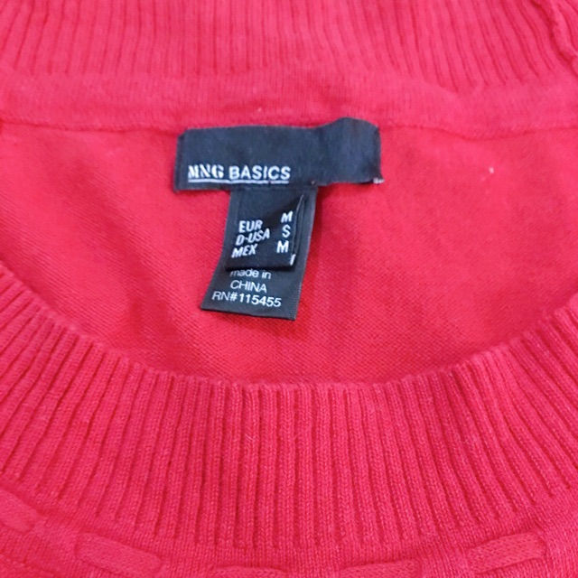 Áo len MNG màu đỏ size M pass nhanh 100k | BigBuy360 - bigbuy360.vn