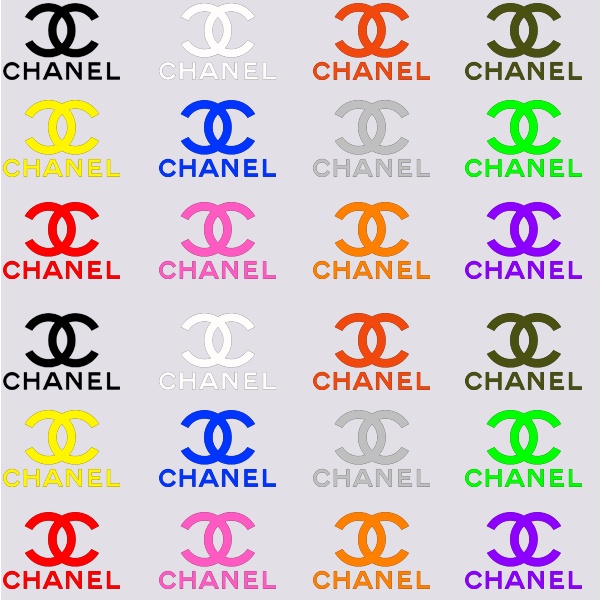 Sticker chữ, logo Chenal các màu dùng để tự in lên vải, áo quần bằng bàn ủi, bàn là