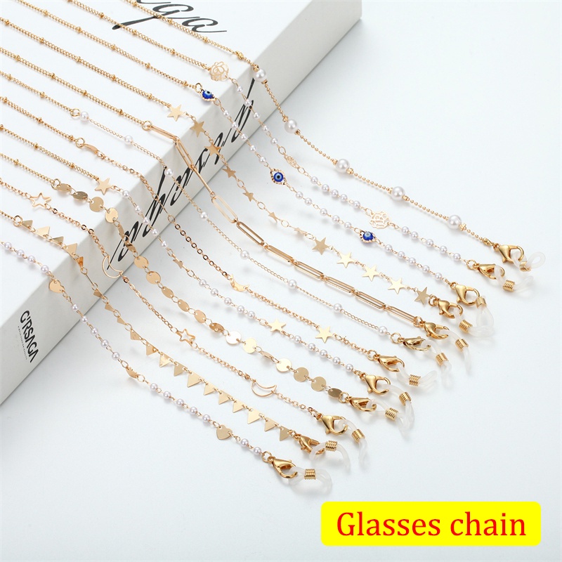 Dây Đeo Mắt Kính Đính Hạt Ngọc Trai Thời Trang Cho Nữ