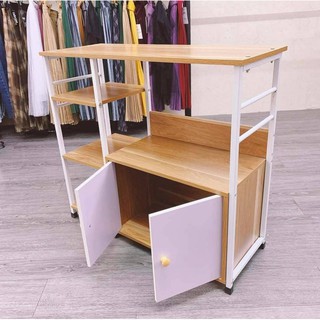 Kệ nhà bếp - Kệ để lò vi sóng 2 tầng 3 ngăn tiện dụng