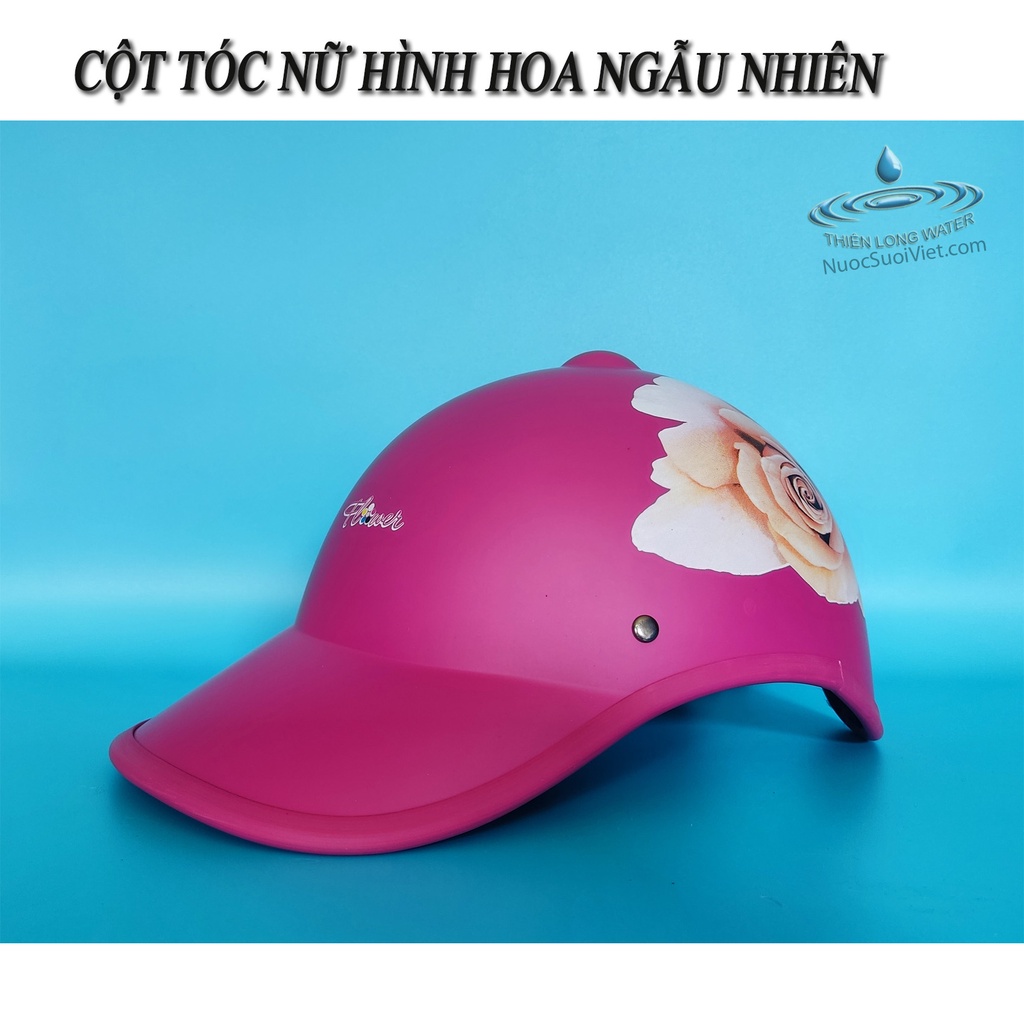 Mũ Bảo Hiểm Khoét Lỗ Phía Sau Hình Hoa - Nón Bảo Hiểm Cho Nữ Thời Trang Xinh Xắn