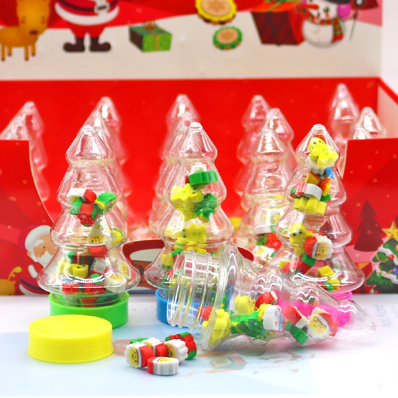 Tẩy mini Bình sữa, cây thông, quả cầu, hình ống