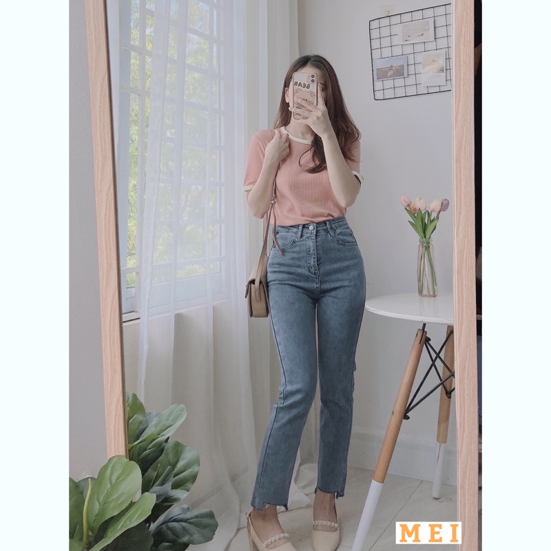 [Ảnh thật/Video] Quần Jean Ống Đứng Mix Khóa Túi Quần Bò Ống Đứng Mix Khóa Túi mã 3880 | BigBuy360 - bigbuy360.vn