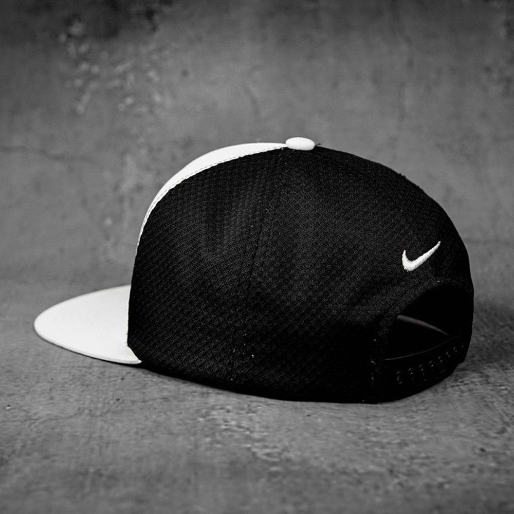 Mũ nón lưỡi trai snapback Nike Air đen / trắng phối lưới thời trang nhung cao cấp