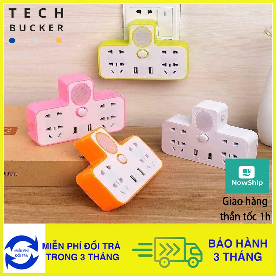 Ổ Điện Đa Năng Có Cổng Gắn USB, Sạc Điện Thoại Kiêm Đèn Ngủ