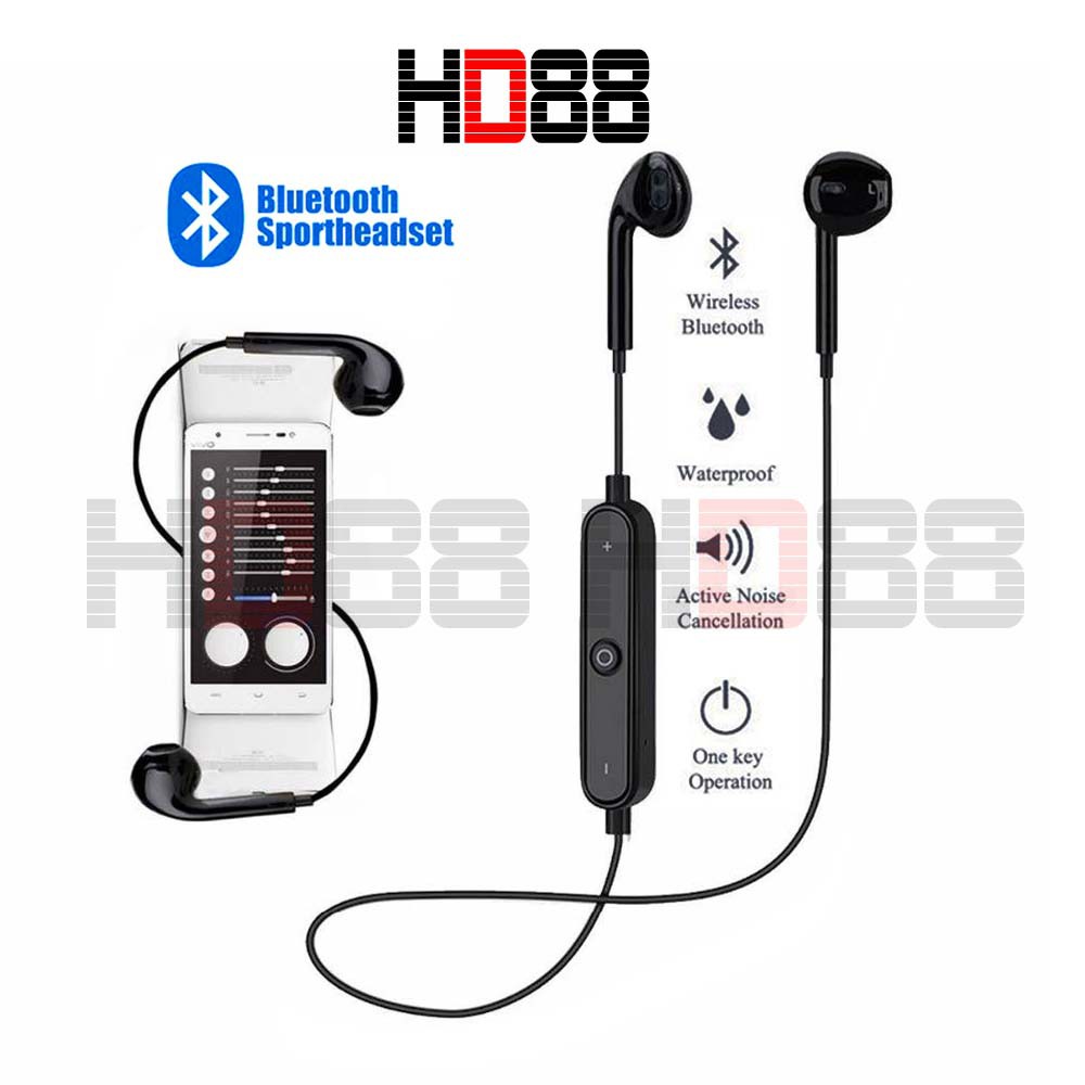 Tai nghe Bluetooth S6 , Tai nghe không dây có Mic đàm thoại - HD88