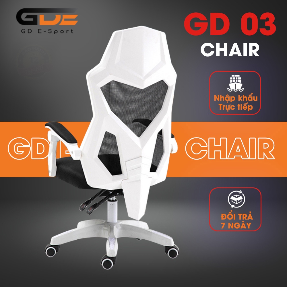 [Mã BMBAU300 giảm 10% đơn 499K] Ghế Chơi Game, Thiết Kế Công Thái Học GD E-sport Model GD-03 Hàng Nhập Khẩu