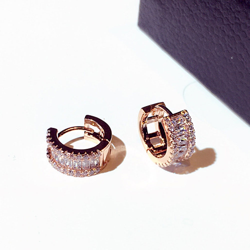 Khuyên Tai Tròn Đính Đá Sang Trọng Cho Nữ