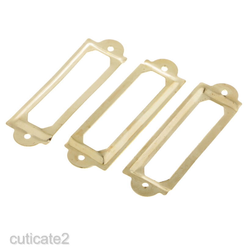 [CUTICATE2] 20 Sets Drawer Card Holder Tags Holder Label Frame Double Fixing Hole Metal